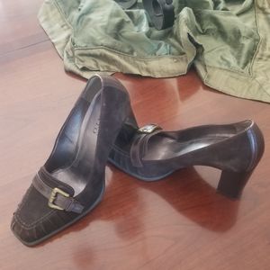 Franco Sarto Suede Heeled Loafers